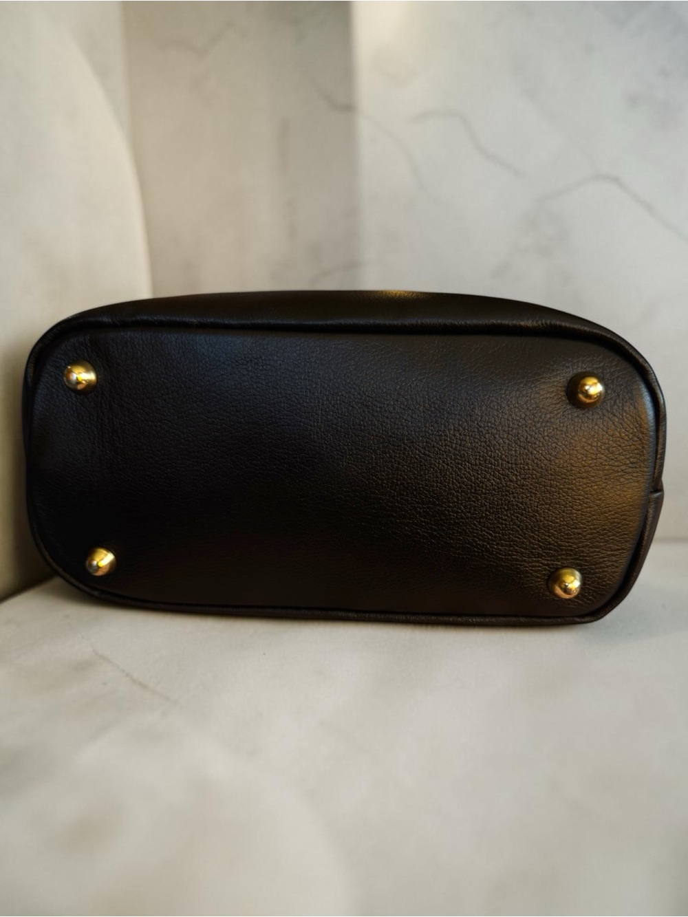 Divina Firenze Lilla Triple-Zip Black Italian Pebbled Leather Shoulder Bag. - Picture 5 of 14